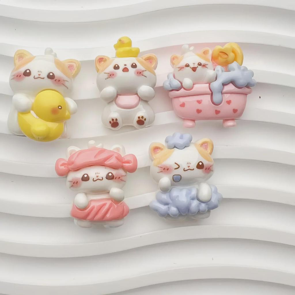 Милый котенок пена для ванны мультфильм шпилька DIY смоляные аксессуары