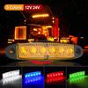 Универсальный 10 шт. 6 светодиодных автомобильных габаритных огней 12/24 В 600 лм, высокая яркость, предупреждающая сигнальная лампа, автоматические светодиодные фонари, стоп-сигнал, задний фонарь