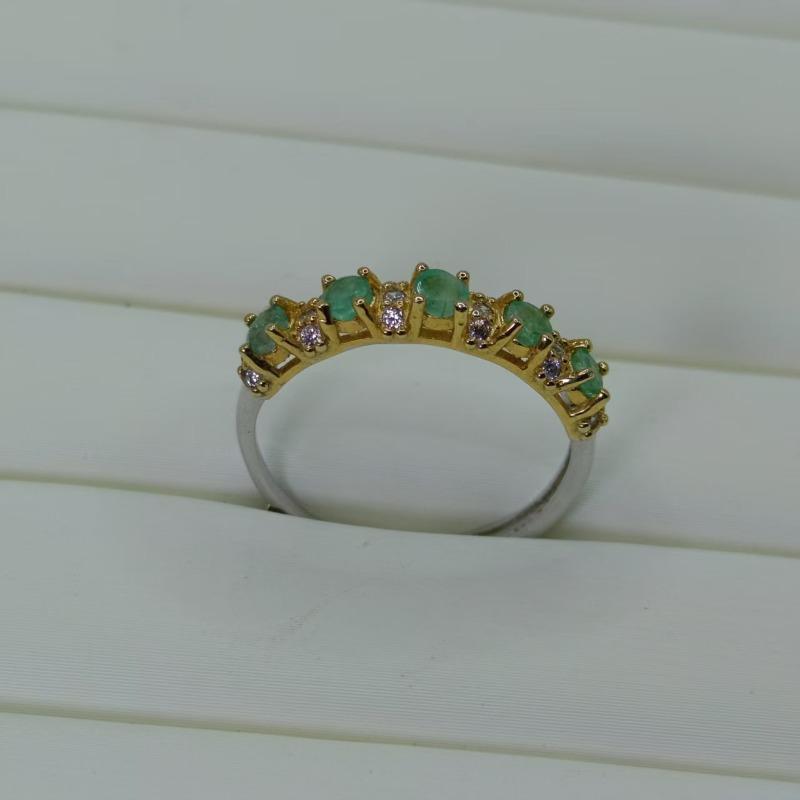 Sace Gems Кольца из стерлингового серебра 925 пробы 3 мм с натуральным изумрудом для женщин, для помолвки, для коктейльной вечеринки, ювелирные изделия