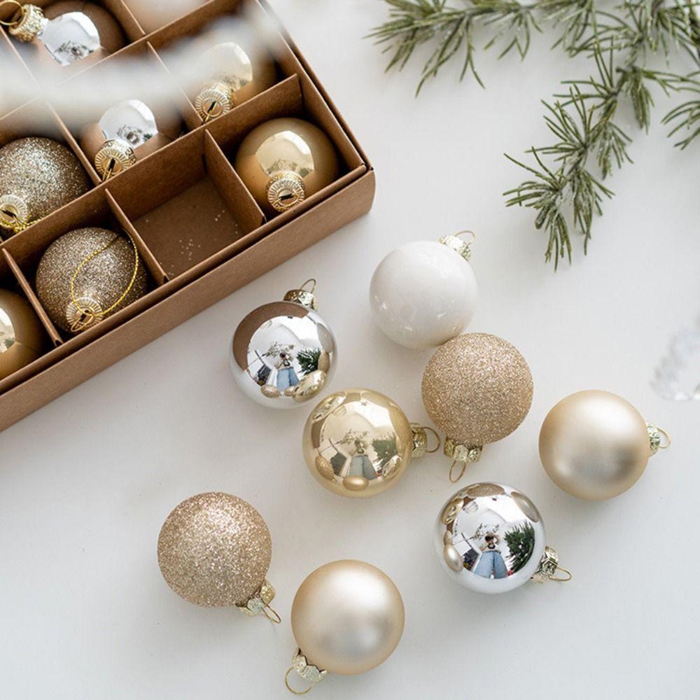 25Pcs/set Mini Glass Christmas Balls DIY Decorative Christmas Balls Pendant Handmade Xmas Tree Ornaments Accessories Gift