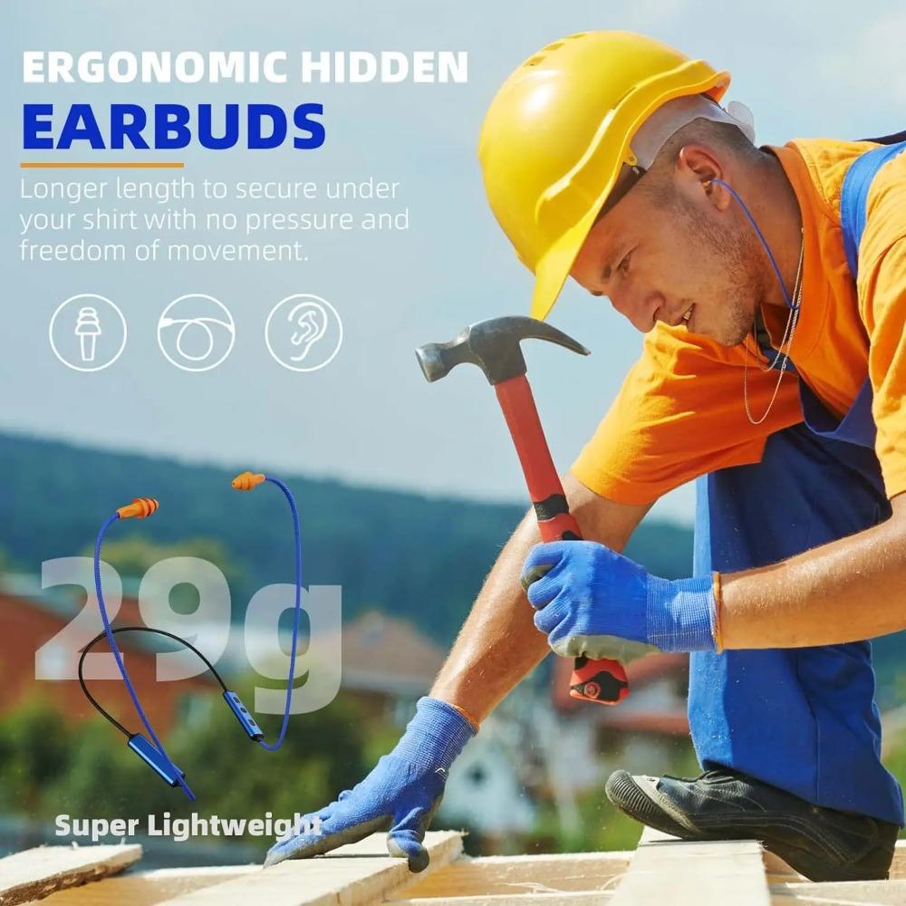 Wired Bluetooth Headset Hearing Protection Sound Isolation Earbuds Ear Plugs Construction Sites