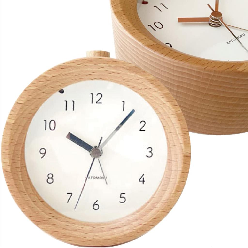 KATOMOKU Alarm Clock 6 Natural Alarm Clock Wooden Snooze Light km-89NA