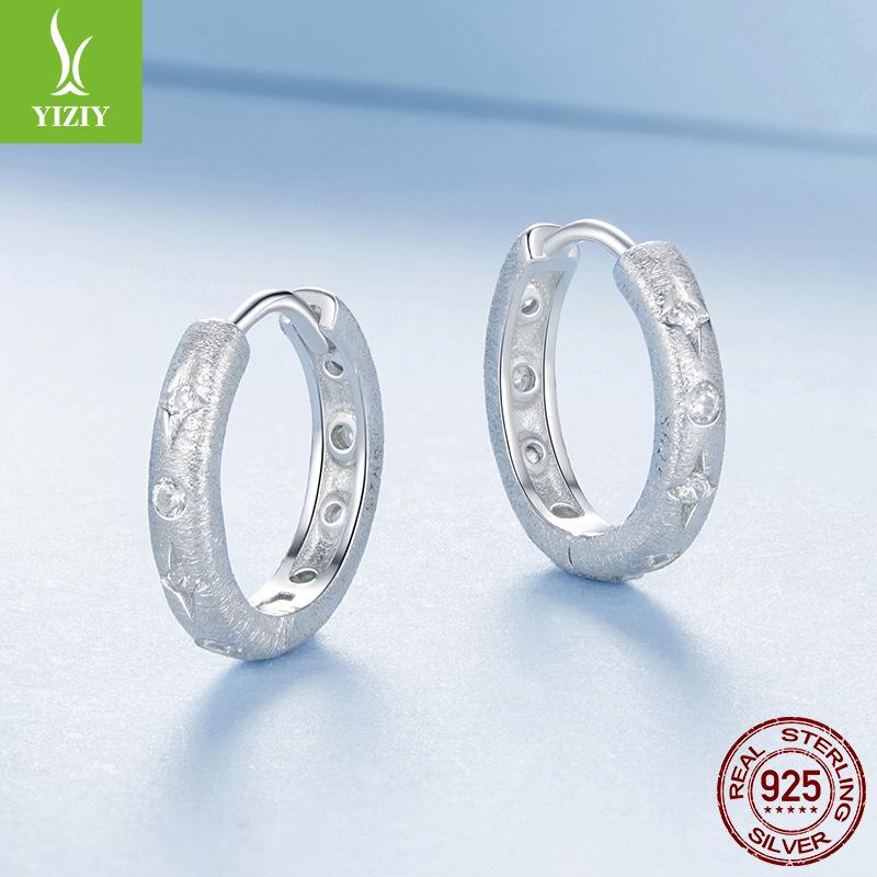 Серьги из стерлингового серебра S925 для женщин, Персонализированные высококачественные серьги-кольца с цирконами, Ювелирные изделия