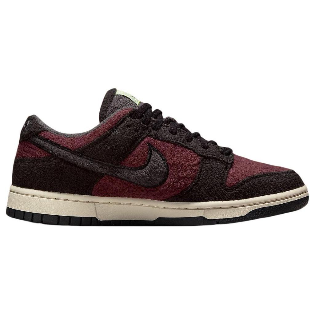 Nike Dunk Low SE Fleece - Burgundy Crush Женские кроссовки красный черный белый DQ7579-600