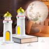 Moonlight Projection Lighthouse Night Light Motion Sensor Dimmable LED Atmosphere Lamp for Bedroom Creative Decor Christmas Gift