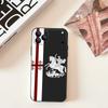 G-Georgia Flag Phone Case For iPhone 11,12,13,14,15,16,17,Pro,Max,Plus,E,SE4,Air,Mini Black Soft Cover