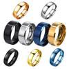 6 8mm Matt Stainless Steel Simple Design Plain Titanium Rings Gold Tone Silver Plated Black Blue Rings Men Woman Jewelry Gift