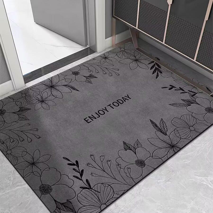 Простой напольный коврик оптом для ванной комнаты, впитывающий и устойчивый к грязи дверной коврик, противоскользящий, быстросохнущий коврик для ног