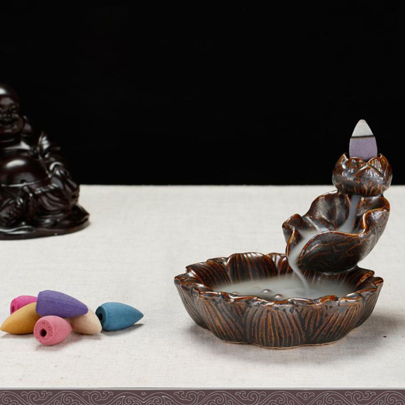 60Pcs Natural Tower Incense Sandalwood Air Purifying Backflow Incense Cones