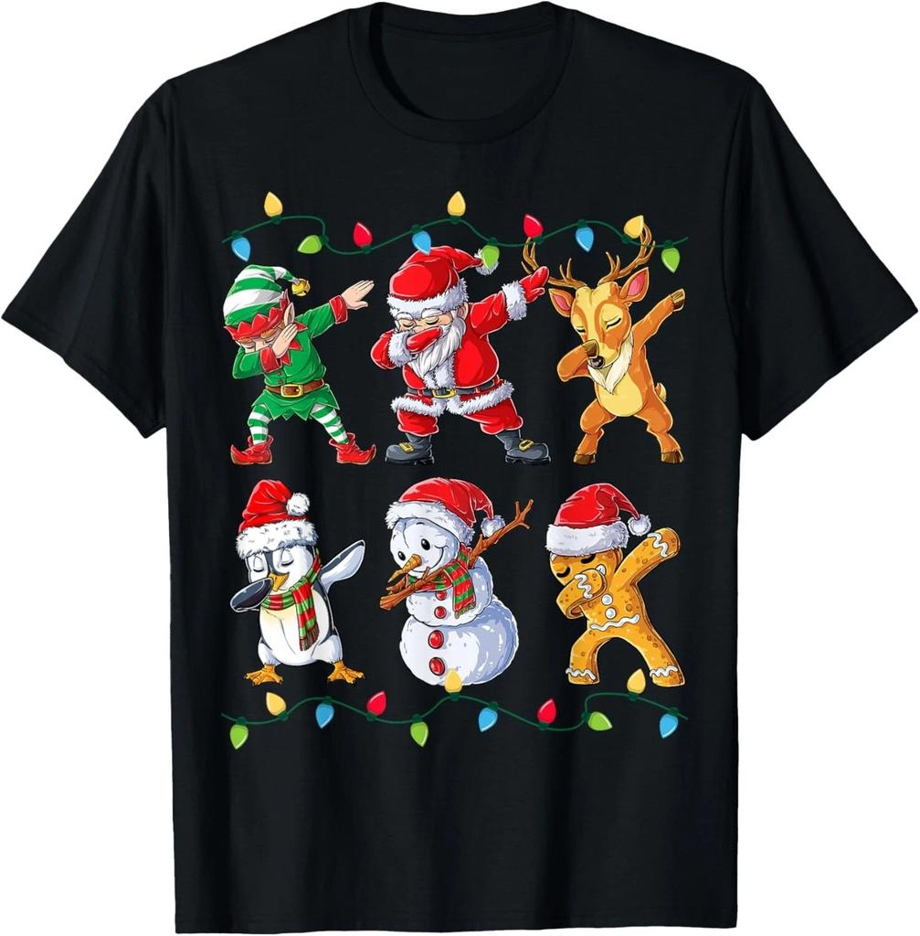 Dabbing Santa Elf Friends Christmas Boys Girls Men Xmas Dab T- Shirt