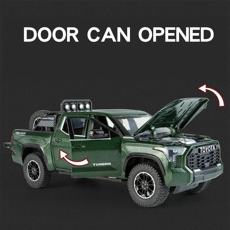 Großes 1/24 Toyota Tundra SUV Modellauto Diecast Miniatur Metallauto Geländewagen Sammlung Sound Licht Kinderspielzeug für Kinder