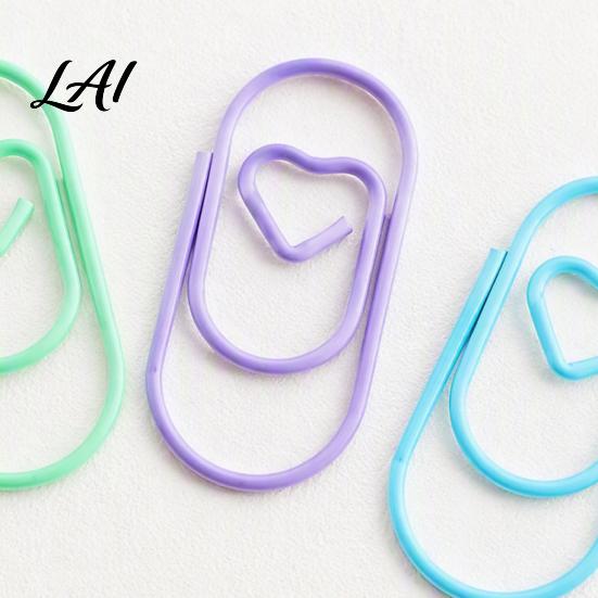 Cute Metal Paper Fasteners 200PCS Heart Shaped Clips Creative Durable Wire Clips for Multi-colored Decorative Bookmarks Office Document Stationery