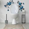 Синяя роза бабочка ванная комната самоклеящиеся декоративные наклейки на стену