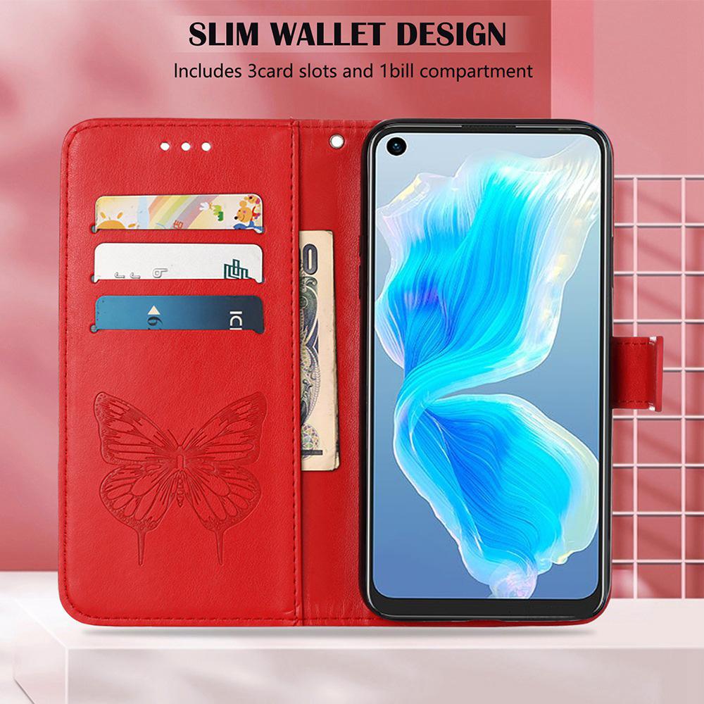 Кожаный чехол-кошелек для телефона в стиле ретро с бабочкой и 3D тиснением, чехол-подставка для Samsung S22, Google Pixel 7, Nokia G21, Huawei Sony, слот для карт, магнитная откидная сумка-обложка для книги