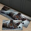 Милый подглядывающий серый кот, длинный кухонный коврик, нескользящий, влаговпитывающий, с принтом животных, напольный коврик-дорожка для прихожей, домашний декор