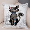 Cute Cartoon Animal Patterns Throw Pillow Cover With Short Plush Print Living Room Sofa Decoration Cushion Cover Pillow Covers