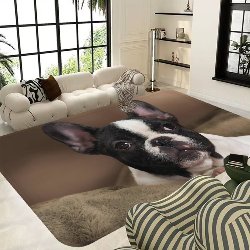 Anime French Bulldogs Floor Mat Cheaper Anti-slip Modern Living Room Balcony Printed Bedside Mats