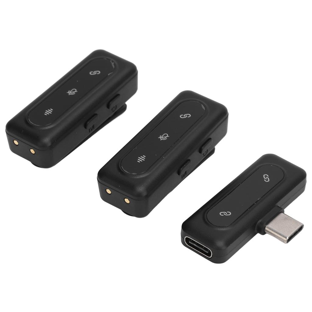 Беспроводной петличный микрофон с шумоподавлением, светодиодным дисплеем USB C, микрофон-прищепка с возможностью зарядки