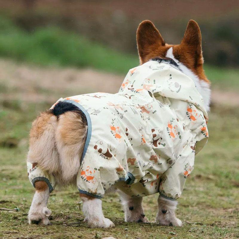 Вельш-корги, водонепроницаемое пальто для собак, комбинезон, одежда для домашних животных, плащ, одежда для собак со светоотражающей полосой L-6L для больших собак