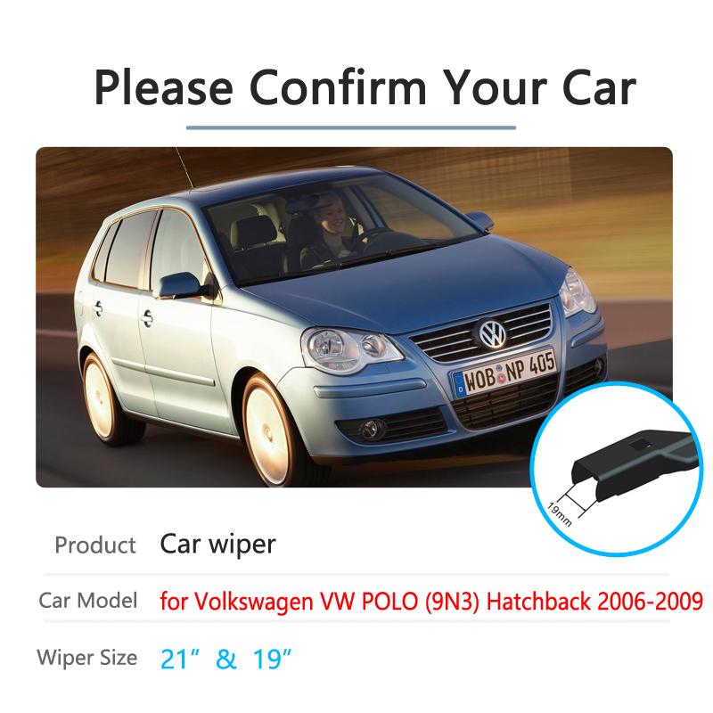 Дворник лобового стекла для Volkswagen VW POLO Хэтчбек MK4 2006~2009 9N3 Передние дворники Автомобильные аксессуары 2007 2008