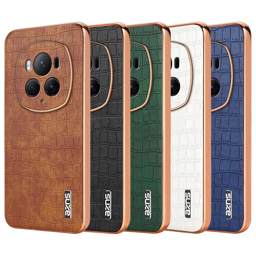 Роскошный защитный чехол из кожи с крокодиловым узором для телефона Honor Magic 6 Pro Magic 6, противоударный чехол с электроплитой и мягкой подушкой безопасности