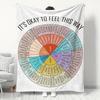 1pc Contemporary Flannel Throw Blanket Digital Print All-Season Multipurpose with  Emotional Wheel Design for Ideal for Birthdays and Holidays