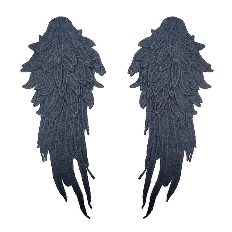 2 шт./компл., вышивка с крыльями ангела, аппликация, Вышивание цветочного воротника, нашивка для свадебного платья, одежда, поделки своими руками