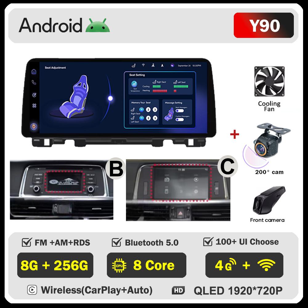 12,3-дюймовый автомобильный мультимедийный радиоприемник для KIA K5 Optima 2015-2019 Видео Аудиоплеер Стерео Навигация Авторадио Carplay Нет 2 Din DVD