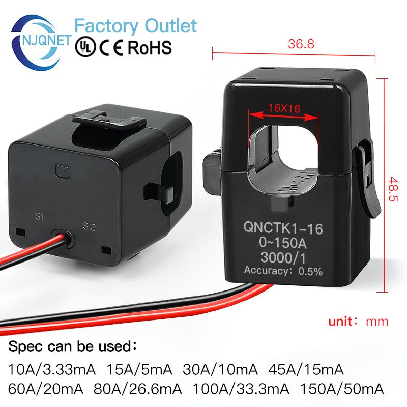 Split Core Current Transformer QNCTK1-10 5A 5mA 5A 2.5mA 10A 10mA 20A 10mA 50A 25mA 2000 open type current transformer ct Clamp
