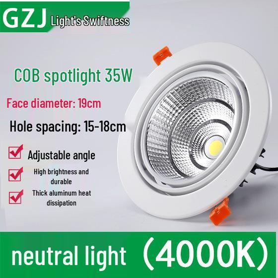 Recessed 20W Spotlight Downlight for Clothing Stores, 15-30W Commercial Ceiling Light