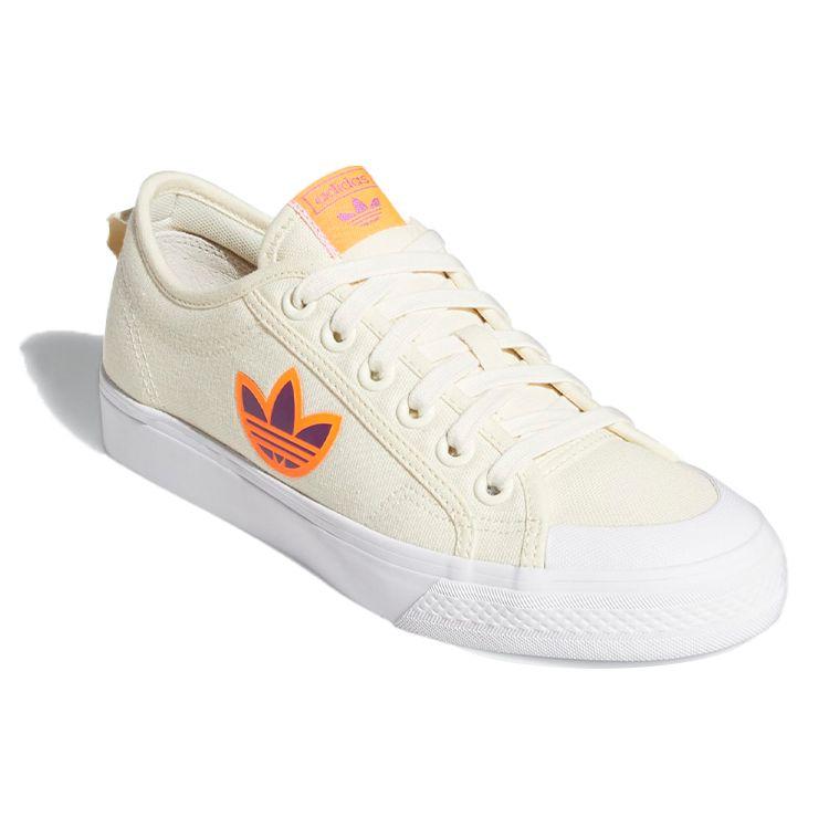 adidas Originals Nizza Trefoil Холщовые Нескользящие Прочные Легкие Низкие Кеды для Скейтбординга Женские кроссовки Кремовые FX9009