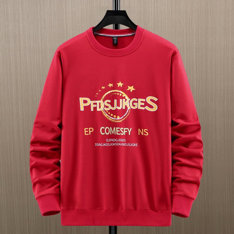 Plus Size Sweatshirt Spring and Autumn Men's Long-sleeved T-shirt Young Fat Man Round Neck Pullover Top 4XL-11XL