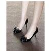 Nude High Heels Women's Summer Wear New Thin Heels, Light Mouth Bow Temperament Mary Jane Single Shoes