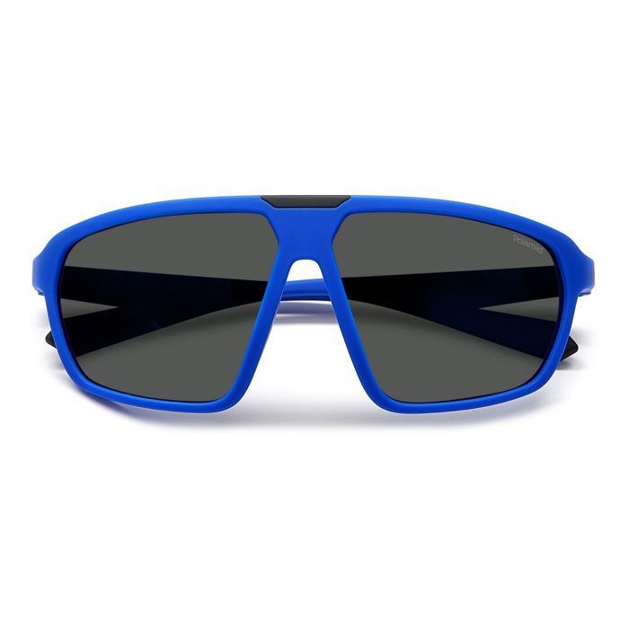 Lunettes de soleil - Polaroid - 2142/S - Rectangulaire - Bleu Noir Mat - Verres Gris Polarisés