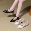 Fashion Shallow Baotou Plus Size Sandals Women's 2025 Spring and Summer New Block Heel High Heels Kitten Heel Pointed Toe Shoes