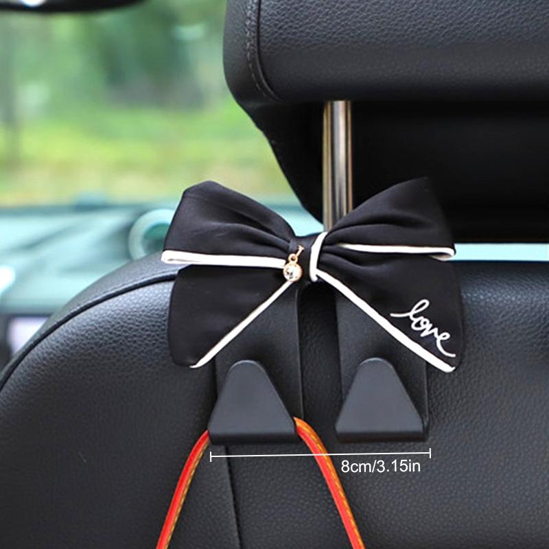 1 шт. крючок для спинки автомобильного сиденья в форме галстука-бабочки, подвесной держатель, вешалка для хранения автомобиля, аксессуары для интерьера, женский автомобильный практичный крючок