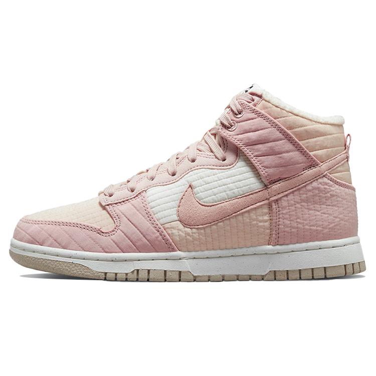 Nike Womens Dunk High LX Next Nature 'Toasty - Pink Oxford' (women's sizes) Pearl White / Sail / Rattan Skate Shoes DN9909 200
