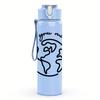 1PC World Globe Love Outline 750ml Color Plastic Sports Water Bottle Leakproof Flip Straw Lid Suitable for Sports Office Home Use