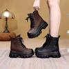 Women's Increased Thick-soled Short Boots, British Style Thick-soled Short Boots, Fashion Cotton Short Boots