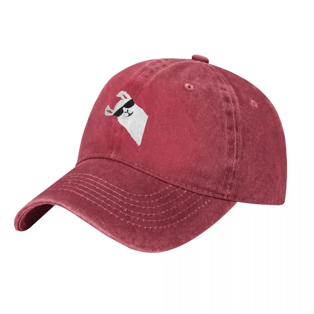 Funny Llama Alpaca Fashionable Glasses denim Hat Durable for All Seasons Women Hat Baseball Cap Men