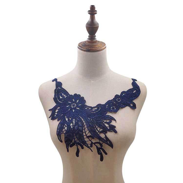 Водорастворимый кружевной воротник 3D с вышивкой из полиэстерового шелка