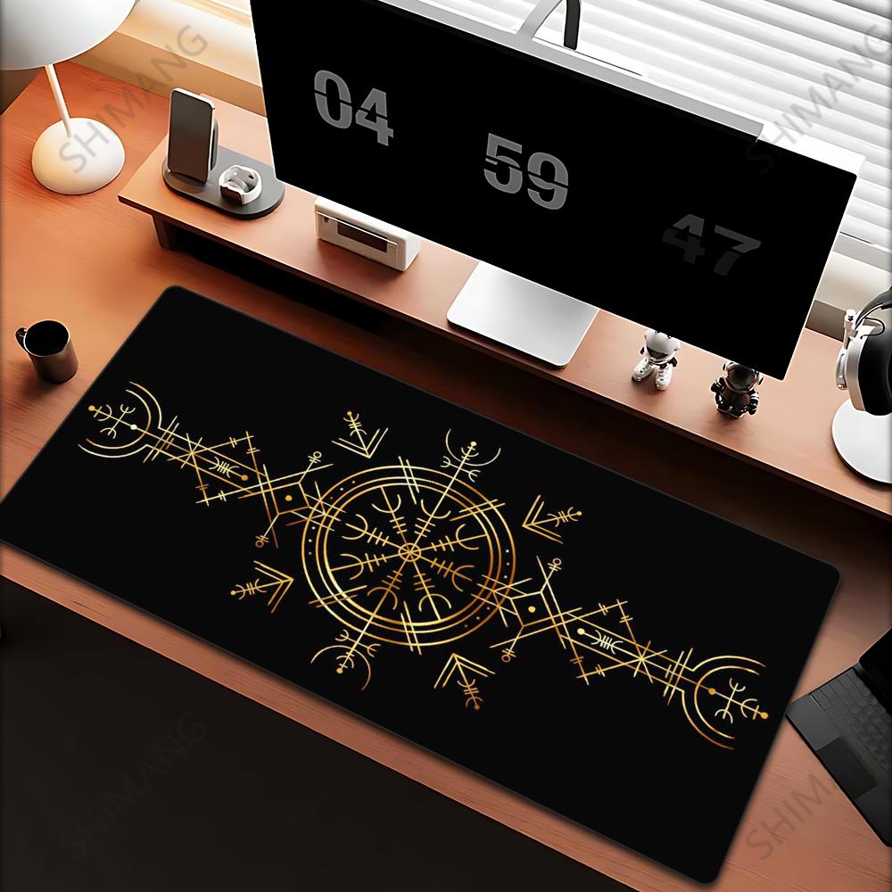 VikingVegvisir Logo Mousepad INS Tide Large Thickened Mouse Pad Oversized Gaming Keyboard Notebook Table Mat for PC Computer