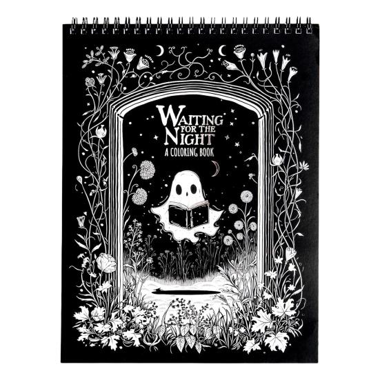 Раскраска «В ожидании ночи» Готика 30 перфорированных листов Драконы Кошки Спиральный переплет Портативная раскраска плотностью 160 г/м2 в картонной обертке