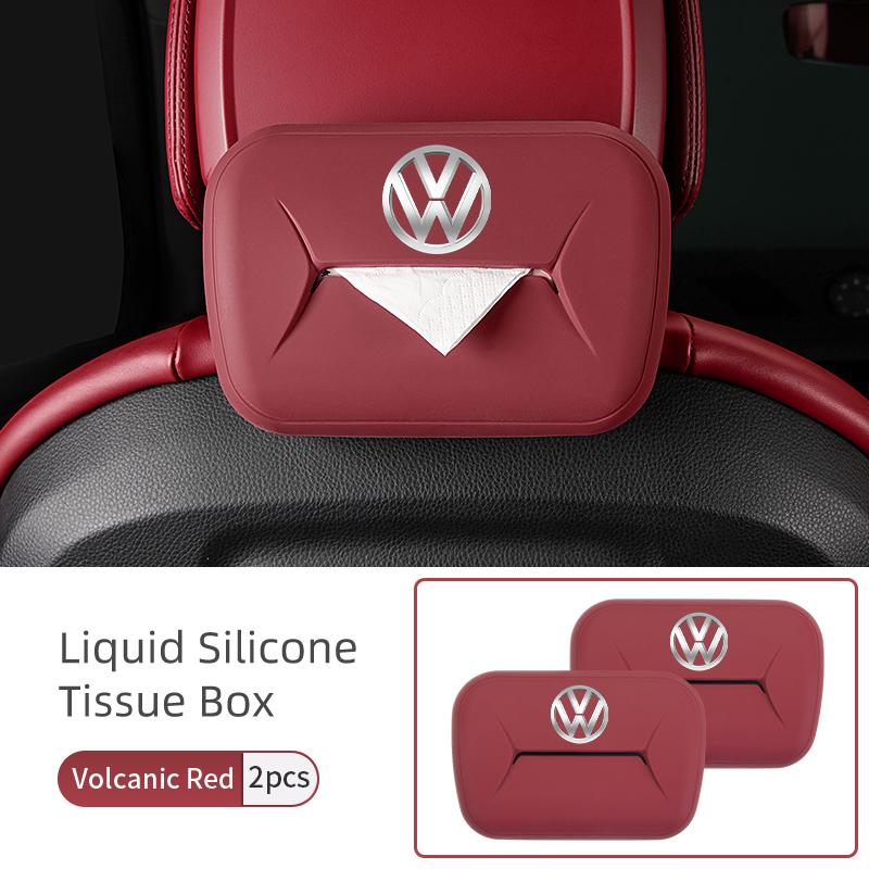 O2For Volkswagen VW Car Paper Storage Bag Silicone Handkerchief Box Tissue Case Passat Golf 4 5 6 Tiguan Polo Scirocco Jetta CC