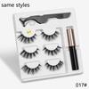 3 Pairs Eye Makeup Magnet Lashes Magnetic False Eyelashes Liqiud Eyeliner Beauty Kit Mink Eyelash