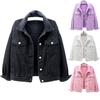 Lady Jacket Solid Color Plus Size Candy Colors Lapel Pure Color Women Jacket Daily Wear
