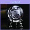 Exquisite 60mm 3d Crystal Ball Glass With Laser Engraved Miniature Earth Sphere Gift