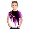 Fashionable children’s T-shirts | 3D digitally printed smoke-effect T-shirts | Casual lightweight short-sleeved round-neck breathable T-shirts