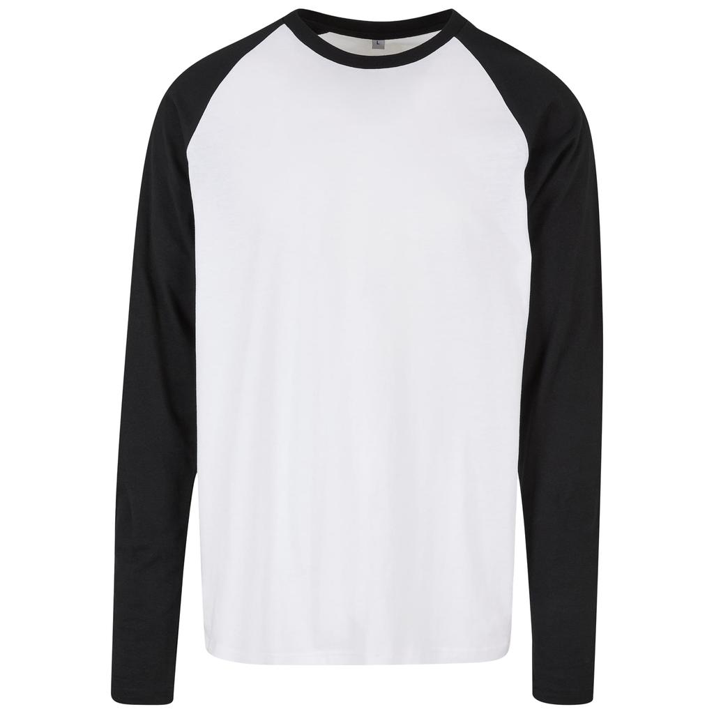 Build Your Brand Mens Contrast Raglan Long-Sleeved T-Shirt