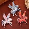 Flying Horse Brooch Zinc Alloy Enamel Horse Lapel Pin Sweater Cardigan Coat Business Suit Decoration Men Women Clothing Accessories